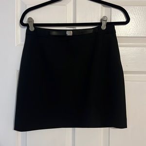 Black Mango Mini Skirt with Silver buckle